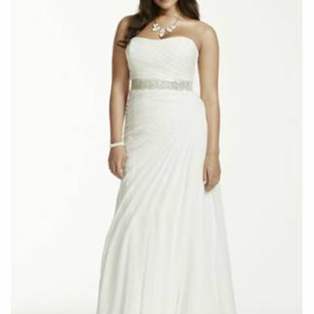 Crinkle Chiffon Wedding Dress With Draping David
